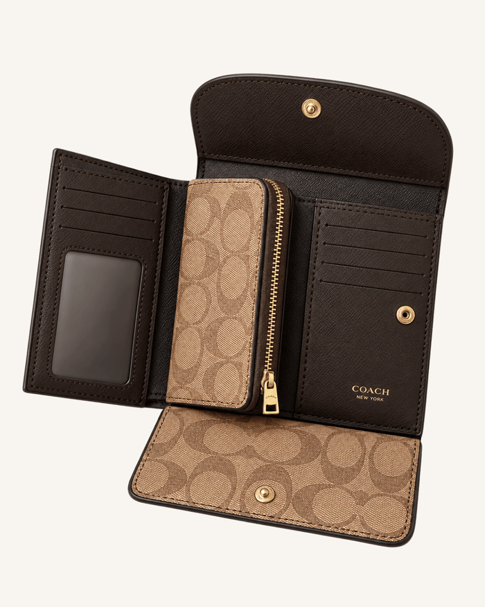 Portefeuille monogramme – intérieur marron